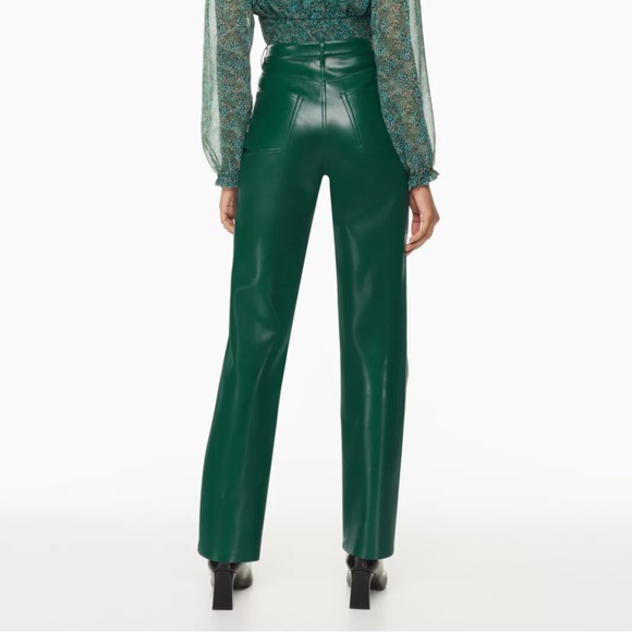 Aritzia Wilfred “The Melina” Faux Leather Pants in Aventurine Green - Picture 2 of 7